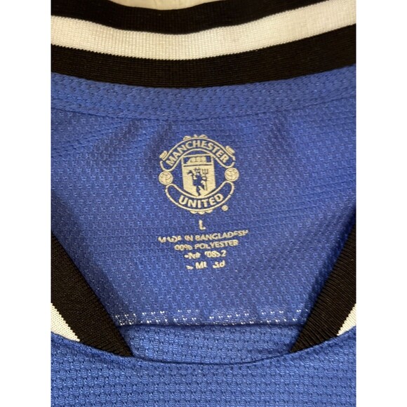 Blue MANCHESTER UNITED FC MUFC Football Soccer Mens Jersey Kit Large Shirt - Picture 3 of 8